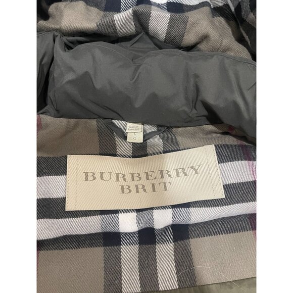 BURBERRY BRIT DOWN VEST W/ DETACHABLE HOOD MENS LARGE OLIVE GREEN - Picture 7 of 14